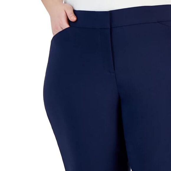 JM Collection Dress Pants Women’s 18W Navy Blue Curvy-Fit Straight-Leg Stretch - Picture 9 of 9